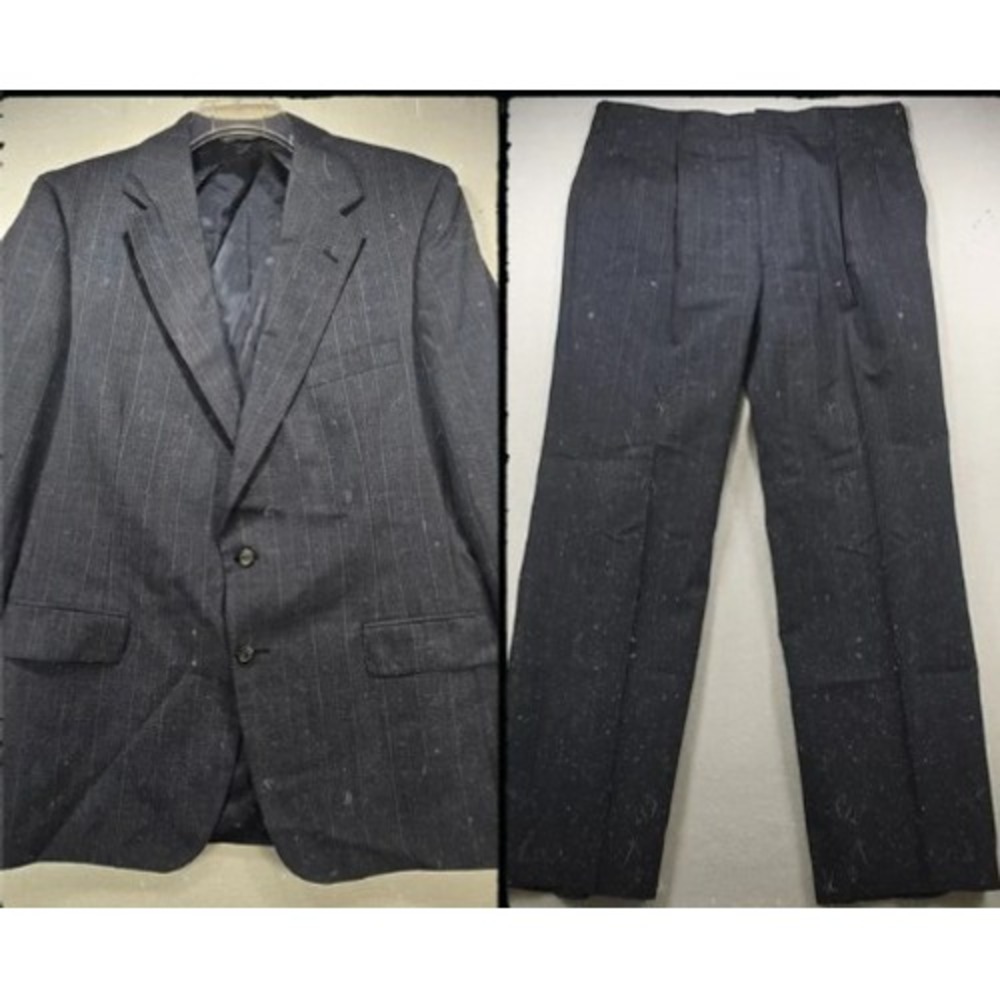 Polo University Club Ralph Lauren Mens 42L Grey Pinstripe 2 Piece Suit 38x31